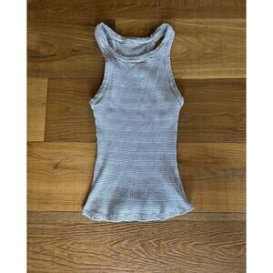 ZARA Trafaluc Striped Ribbed Tank Top Black & White Sleeveless Sz S Y2K